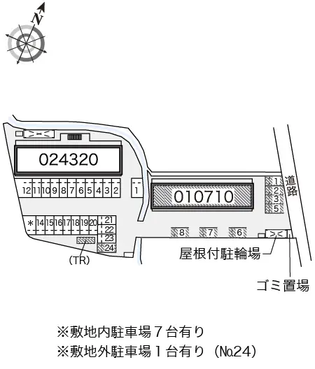 ★手数料０円★たつの市龍野町中村　月極駐車場（LP）